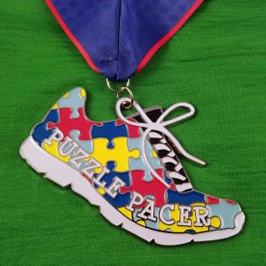 Virtual Strides Partner Virtual Race - Puzzle Pacer Autism Running Shoe Medal